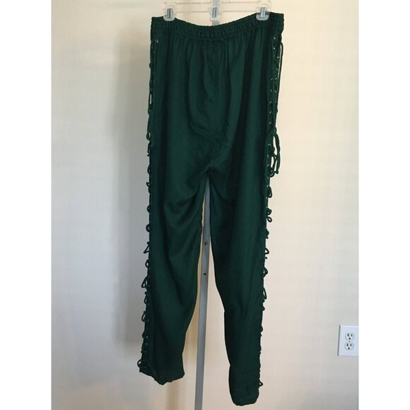 The Pirate Dressing Halloween Costume Pants Green Renaissance Festival Mens XL - Picture 7 of 14